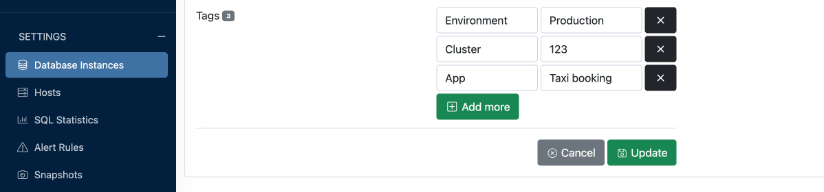 Adding instance tags