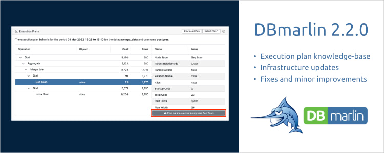 DBmarlin 2.2 released - with knowledge-base for execution plans
