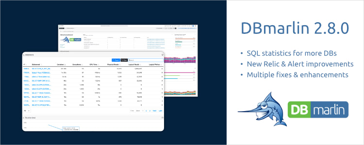 DBmarlin 2.8 released - with more SQL Statistics for PostgreSQL and MySQL