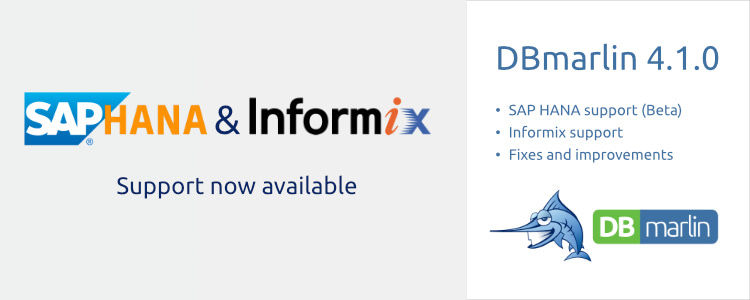DBmarlin 4.1.0 adds support for SAP HANA and Informix