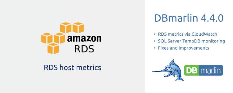 DBmarlin 4.4.0 adds SQL TempDB and AWS CloudWatch monitoring