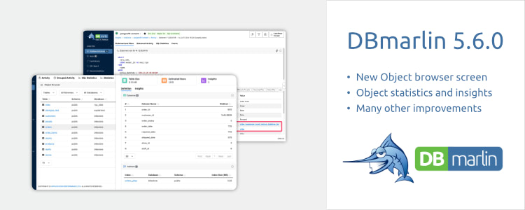 DBmarlin 5.6.0 with Object statistics and insights